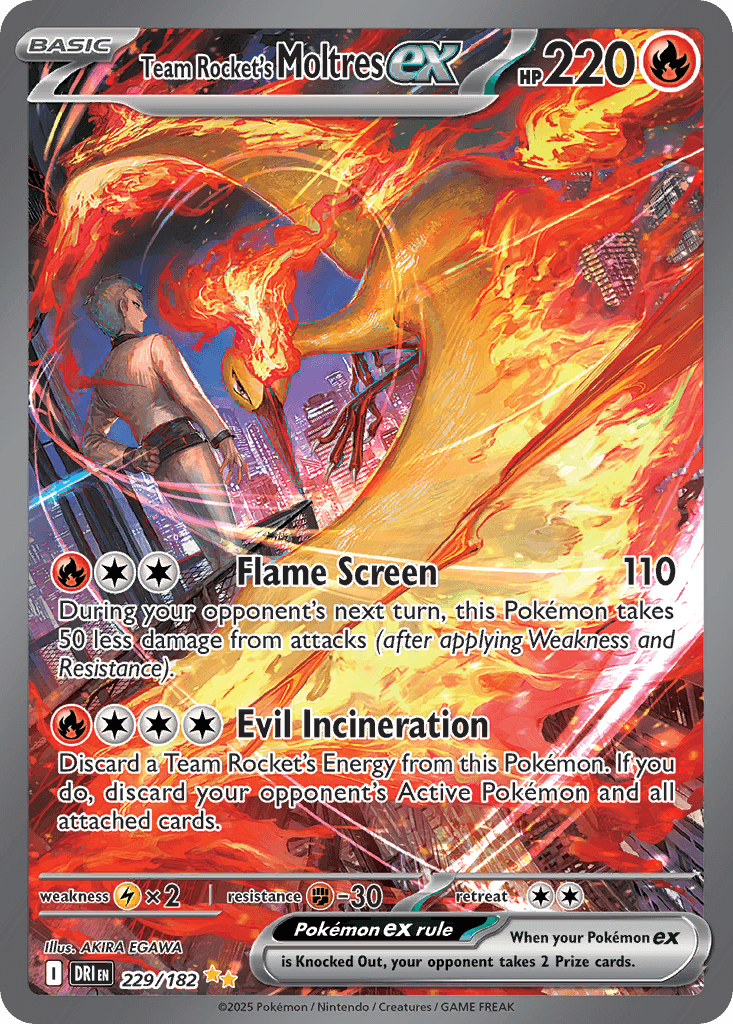 로켓단의 파이어 ex (Team Rocket's Moltres ex) 카드